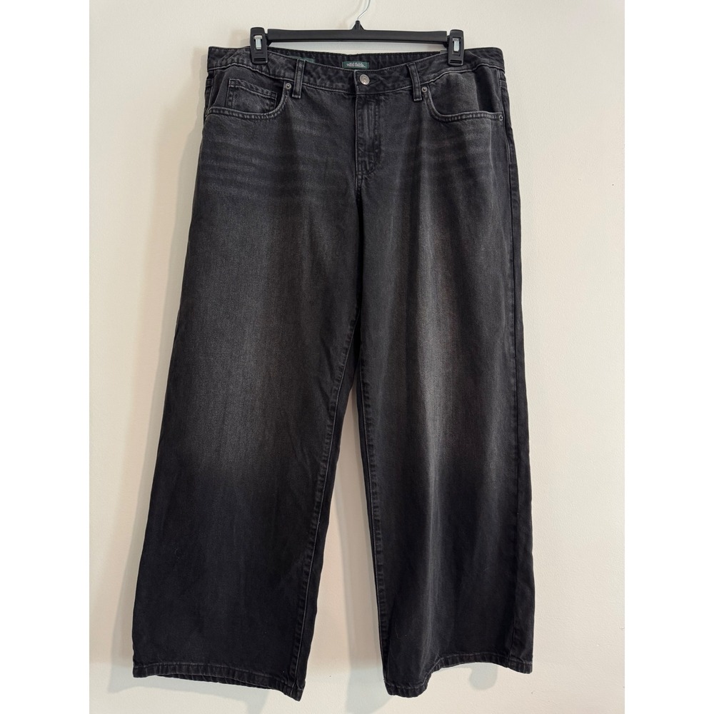 Wild Fable Low-Rise Baggy Jean Women 16 Black Rigid 100% Cotton Denim
